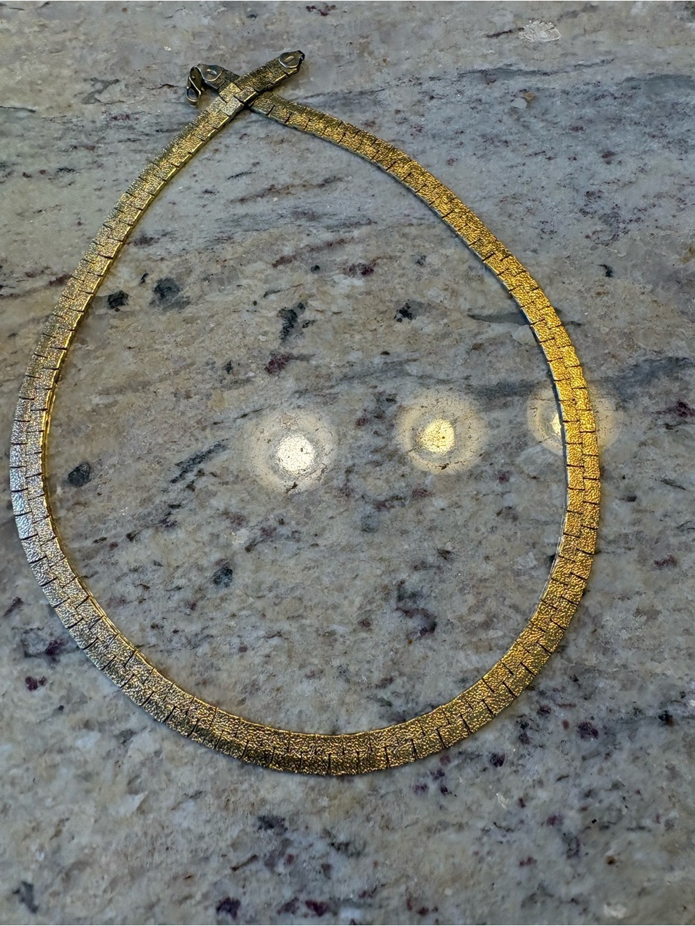 Gold Textured Herringbone Necklace - Women Jewelry